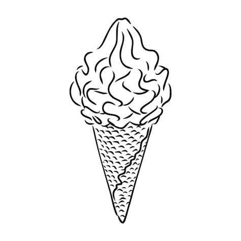 Premium Vector Ice Cream Cone Doodle Ice Cream Vector Sketch