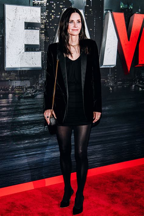 Courteney Cox Wears Minidress & Velvet Blazer for 'Scream 6' Premiere