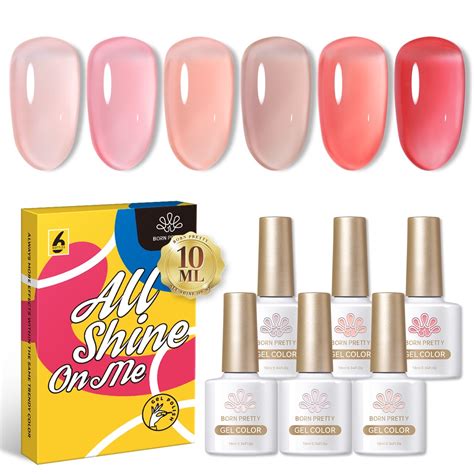 Born Pretty Gel Nail Polish Set Milky Jelly Nude Pink Color Gel Polish Kit Shopee Philippines