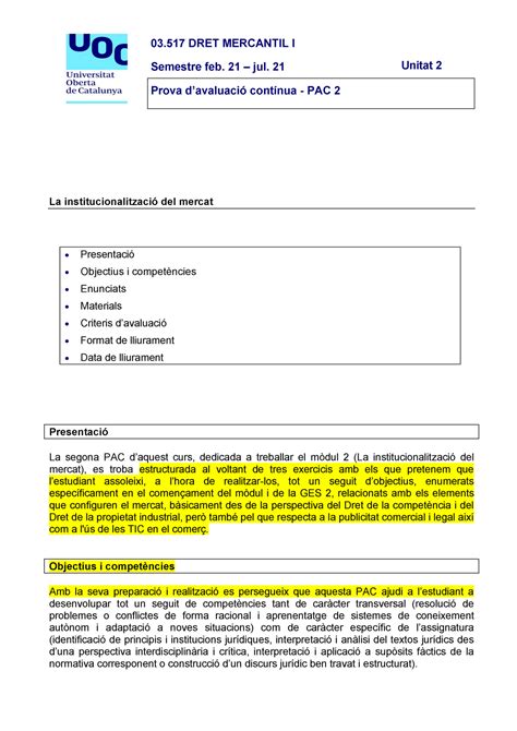 PAC 2 Derecho Mercantil Amela MAXP AC 2 Derecho Mercantil Amela MAX