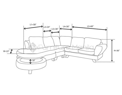 Dimensions Of L Shaped Sofaluxurious Alba L Shaped Sofa Home Office ...