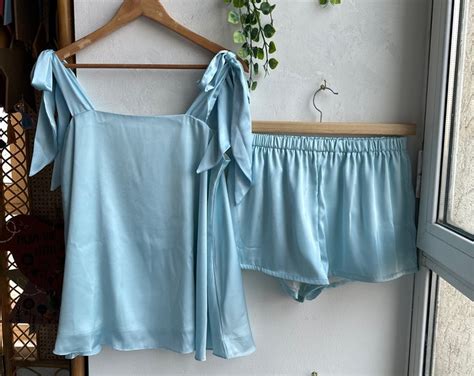 Sage Green Bridesmaid Ruffle Pajamas Camisole Set Bridal Party Pajamas