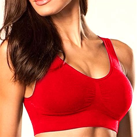 New Womens Seamless Sports Bra Padded Yoga Racerback Stretch Soft Top