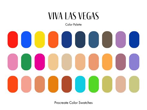 Viva Las Vegas Procreate Color Palette Graphic By Arborie · Creative Fabrica