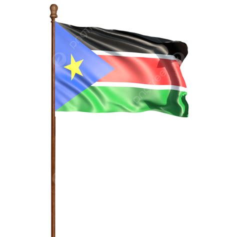 South Sudan Flag With Pole South Sudan Flag Waving South Sudan Flag