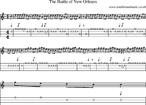 Mandolin Tab And Sheet Music For Song The Battle Of New Orleans