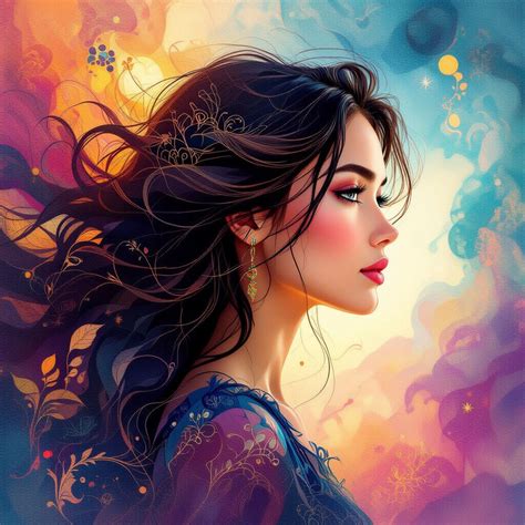 side profile art create   ai