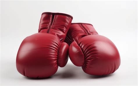 Un Par De Guantes De Boxeo Rojos Sobre Un Fondo Blanco Generado Por Ai