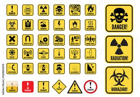 Danger Signs Graphic Set Stock Template | Adobe Stock