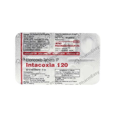 Intacoxia 120 Mg Tablet 10 Uses Side Effects Dosage Composition