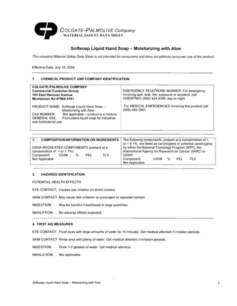 Colgate Palmolivecompany Material Safety Data Sheet Docslib