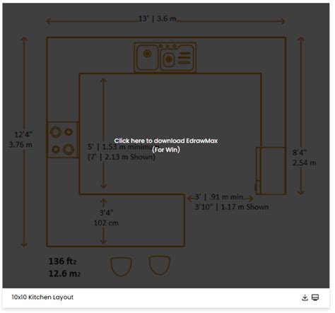 Free Editable Kitchen Floor Plan Examples Templates Edrawmax