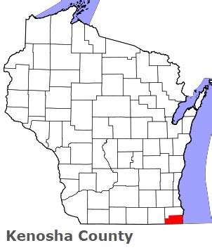 Kenosha County on the satellite map of Wisconsin 2024. Actual satellite ...