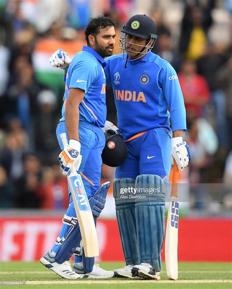 News Photo Rohit Sharma Of India Celebrates His Century With Sharma Ms Dhoni Photos