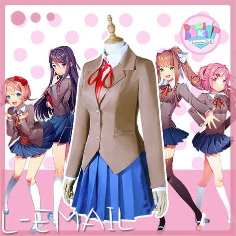 Sayori Yuri Natsuki Monika Cosplay Kost M Doki Edebiyat Kul B Okul