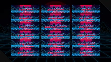 Synthwave 80 S Retro Animated Twitch Overlay Package Webcam Screens Panels Alerts