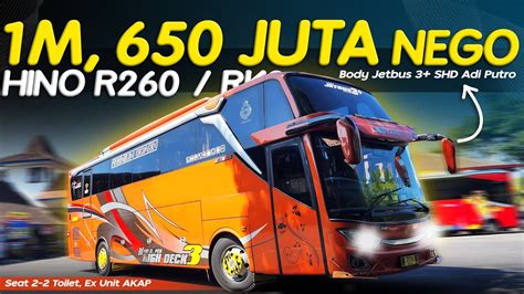 Dijual Big Bus Hino R260 Body Jetbus 3 SHD Harganya 1 Milyar 650