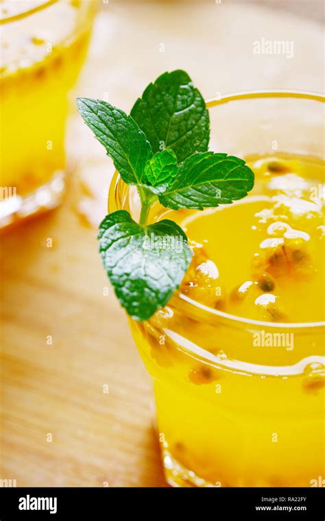 Passion fruit drinks Stock Photo - Alamy