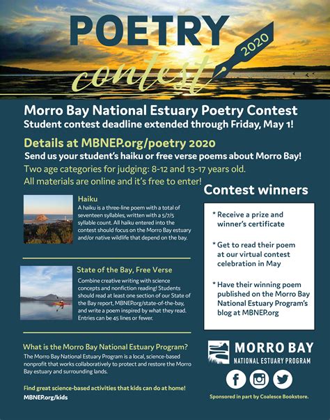 2020 Morro Bay Estuary Poetry Contest Flyer-Student Deadline Extended_May 1 - Morro Bay National ...