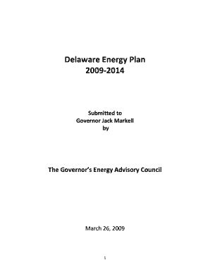 Fillable Online Dnrec Delaware Delaware Energy Plan Delaware