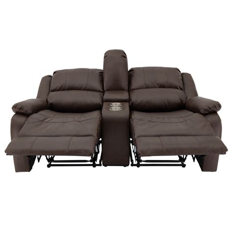 Recpro Charles 67 Double Rv Wall Hugger Recliner Sofa With Console