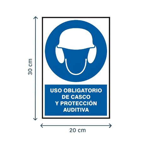 Señal Uso Obligatorio De Casco Y Protección Auditiva Force