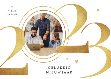 Zakelijke Kerstkaart Goud Sterren Stijlvol Kaartje Go