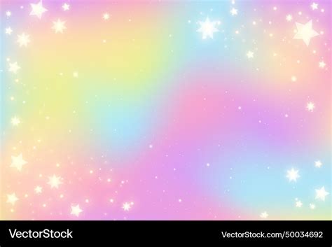 Rainbow unicorn pastel background with glitter Vector Image