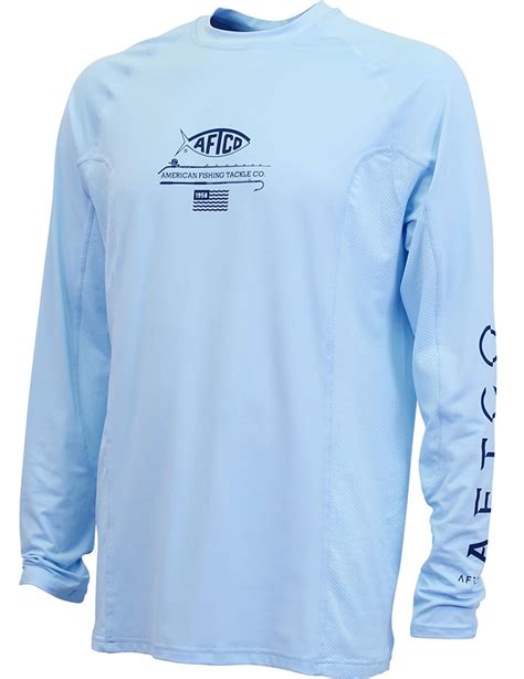 Aftco Barracuda Long Sleeve Performance Shirt Sky L Tackledirect