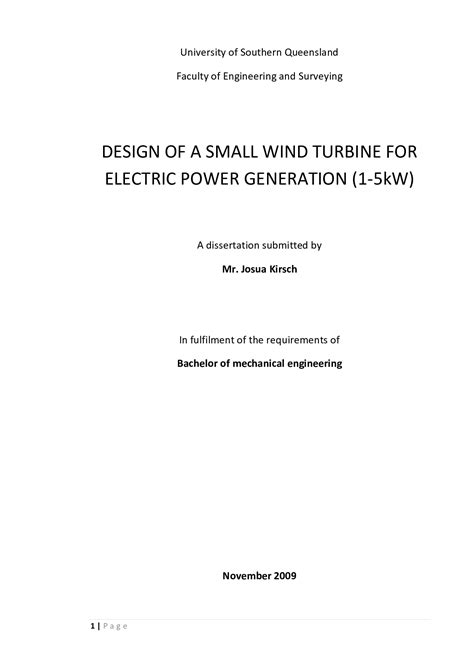 DESIGN OF A SMALL WIND TURBINE - Browsegrades