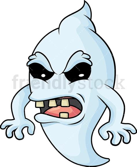 Angry Ghost Cartoon Clipart Vector Friendlystock