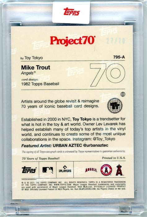 Topps Project Mike Trout Auto Jersey Toy Tokyo Color Match