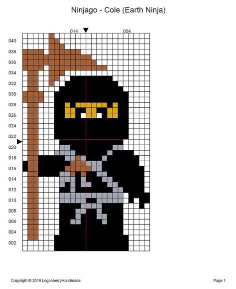 Ninjago Cross Stitch Pattern Free Cole Earth Ninja Black Ninja Lego Movie Perler Bead