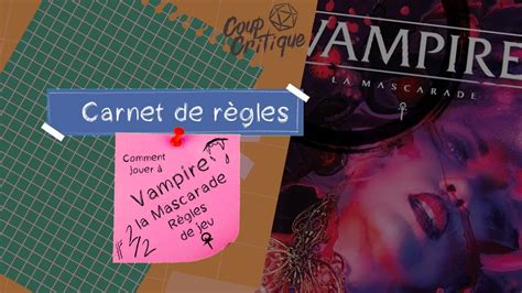 R Gles De Jeu Vampire La Mascarade Me Dition Carnet De R Gles