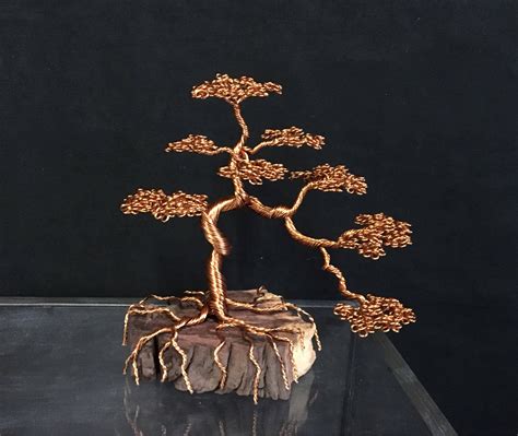 Beautiful Cascading Bonsai Tree Rooted On A Mountain Wire Bonsai Tree