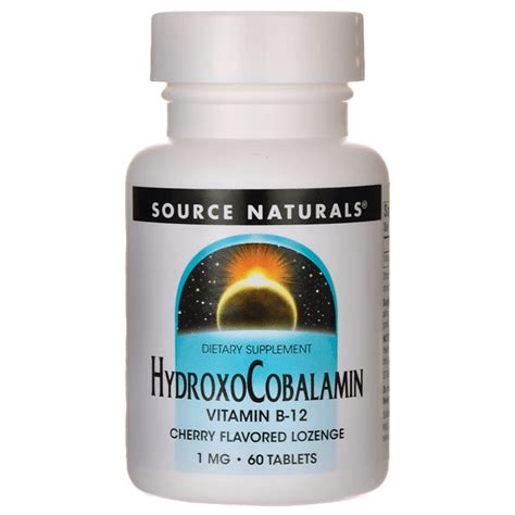 Source Naturals Hydroxocobalamin Cherry Flavored 1 Mg 60 Lozenges