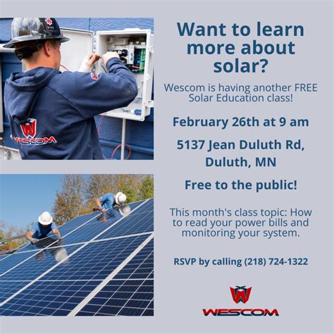 February Solar Class Freeopen To The Public Wescom Inc