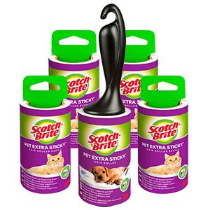 Scotch Brite Rouleau super adhésive pour poils animaux 48 feuilles 4