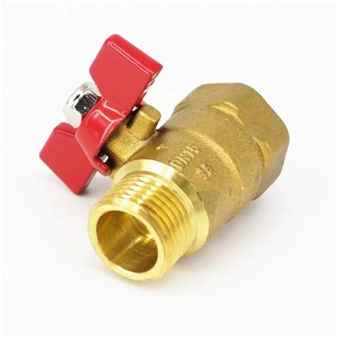 Brass Ball Valve Bsp Female To Bsp Male Thread With Butterfly