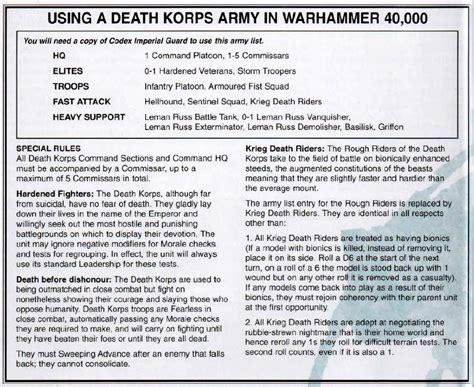 Chapter Approved 2003 Copyright Games Workshop Death Korps Of Krieg