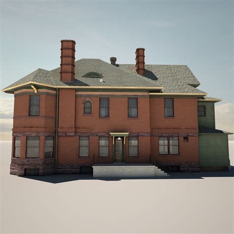 brick victorian home house 3d 3ds