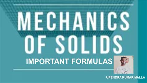 Mechanics Of Solids Important Formulas MOS SOM Strength Of