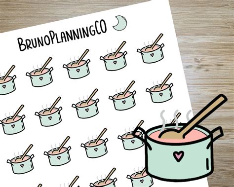 Cook Stickers Cooking Pot Stickers Meal Stickers Icon | Etsy