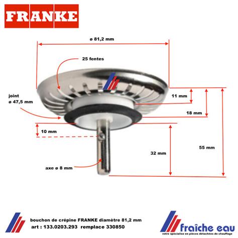 Bouchon De Bonde Fermeture Manuelle Franke Tamis Clapet De