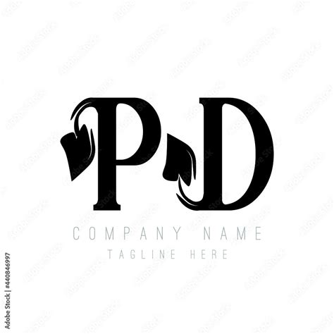 PD letter logo design. PD letter with leaf shape. PD Creative two ...