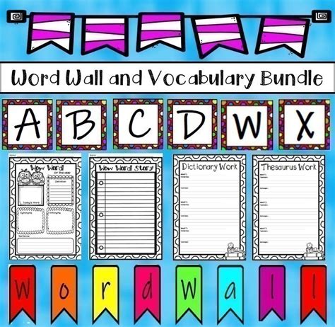 Mash 3rd 4th Class Word Wall And Vocabulary Work Bundle