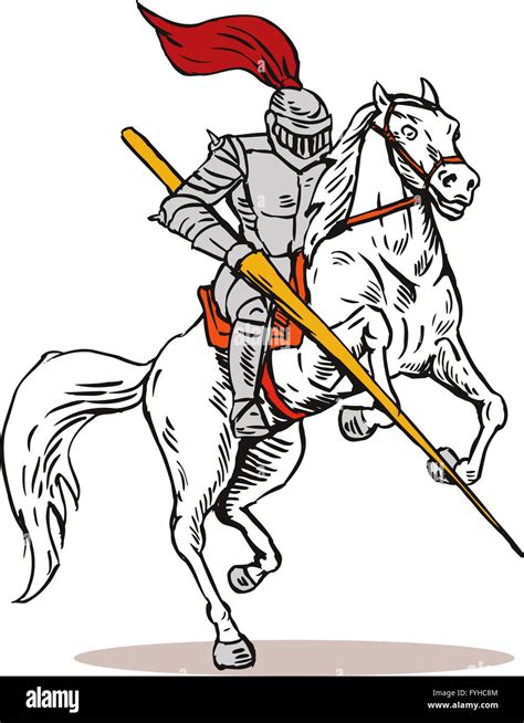 Knight On Horse With Sword Stock Photo Alamy