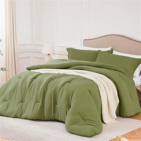 Amazon Quataly King Comforter Set OliveGreen 3PCS Soft Lightweight