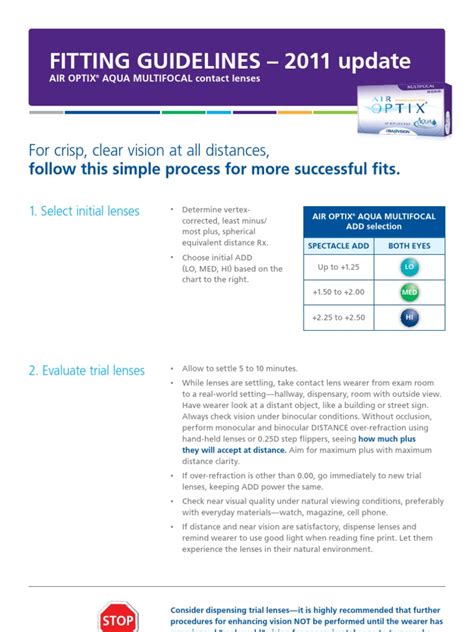 Air Optix Multi Focal Fitting Guide | Lens (Optics) | Eye