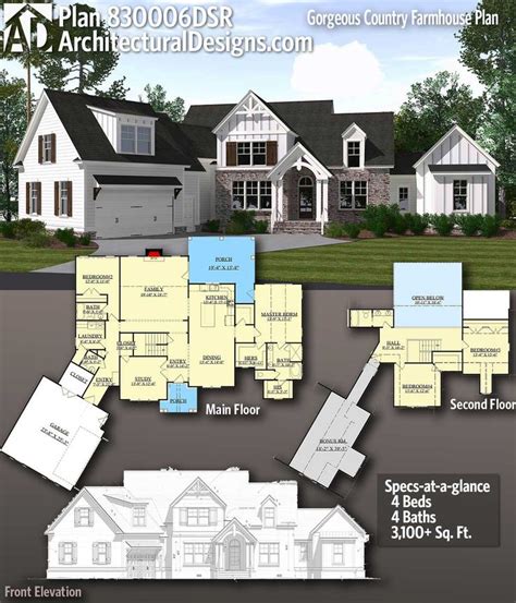 Plan 830006DSR: Gorgeous Country Farmhouse House Plan | House plans ...